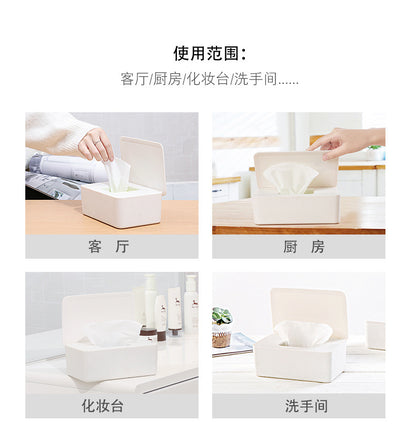Spot Wet Tissue Box with Lid Paper Box Mask Box Storage Box Household Dust-proof Desktop Sealed Wet Tissue Box