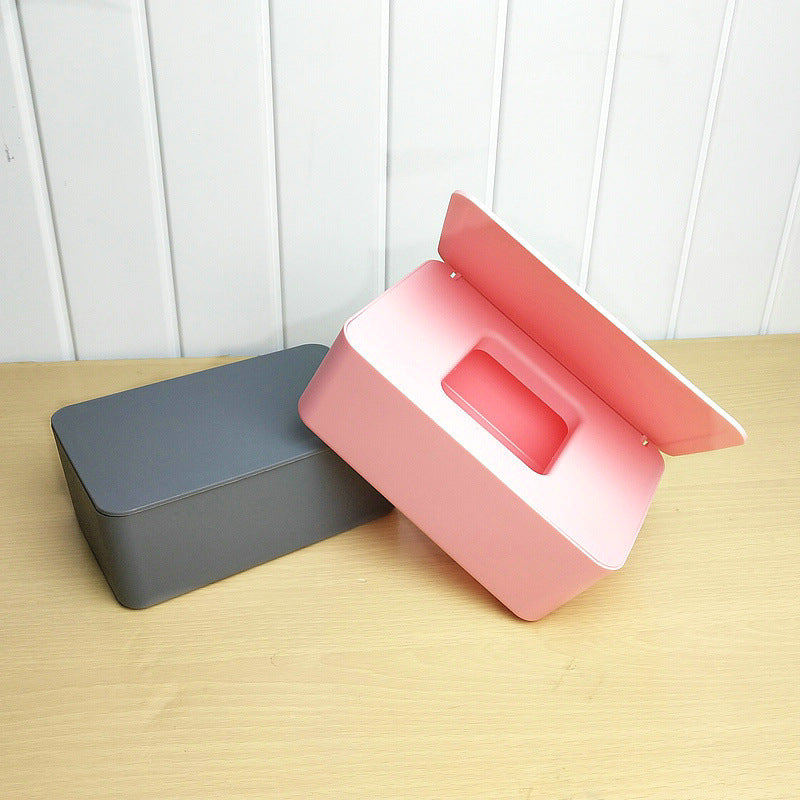 Spot Wet Tissue Box with Lid Paper Box Mask Box Storage Box Household Dust-proof Desktop Sealed Wet Tissue Box