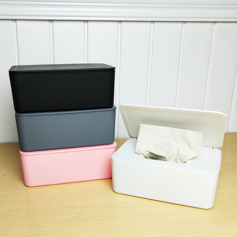 Spot Wet Tissue Box with Lid Paper Box Mask Box Storage Box Household Dust-proof Desktop Sealed Wet Tissue Box