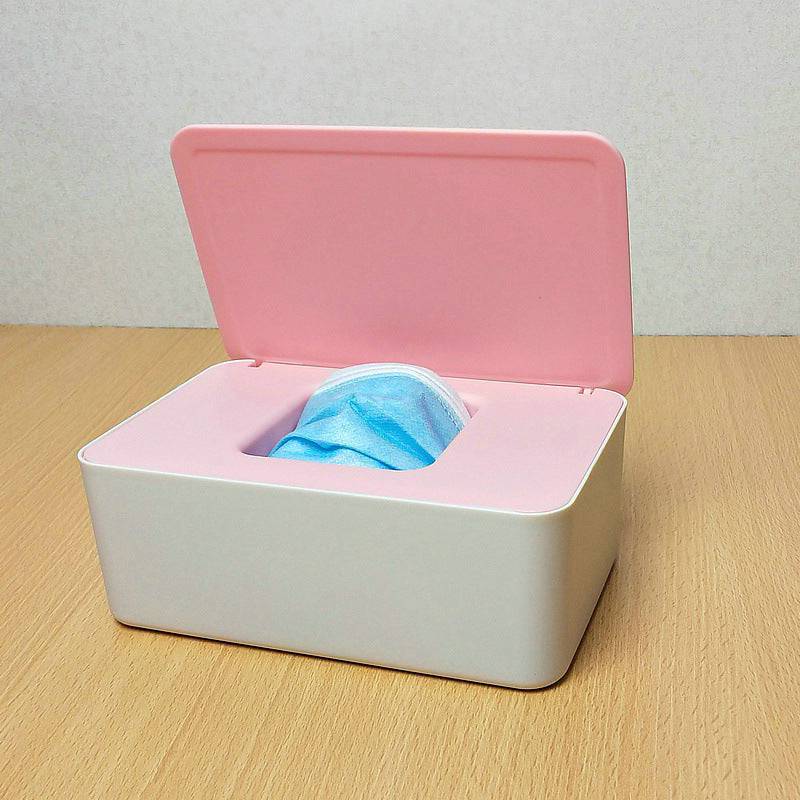 Spot Wet Tissue Box with Lid Paper Box Mask Box Storage Box Household Dust-proof Desktop Sealed Wet Tissue Box
