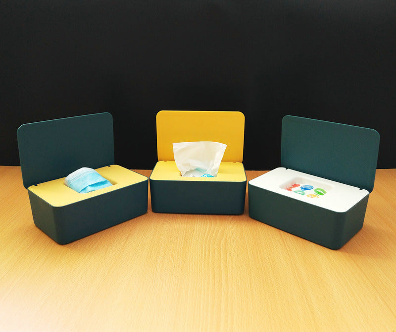 Spot Wet Tissue Box with Lid Paper Box Mask Box Storage Box Household Dust-proof Desktop Sealed Wet Tissue Box