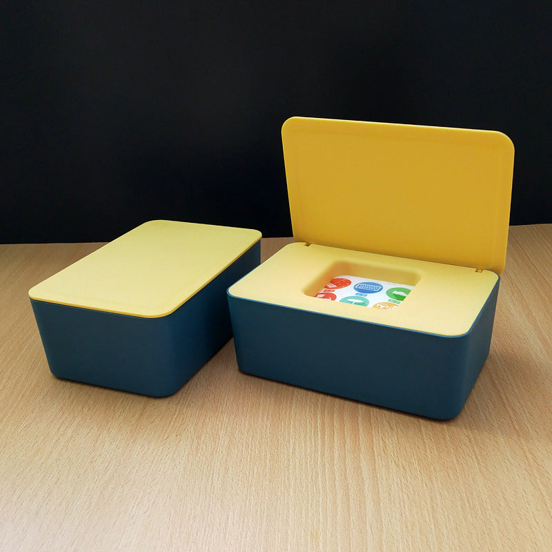 Spot Wet Tissue Box with Lid Paper Box Mask Box Storage Box Household Dust-proof Desktop Sealed Wet Tissue Box
