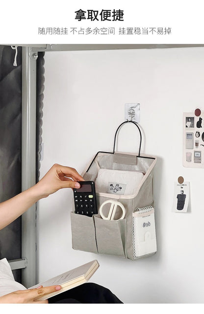 Cross-Border Student Fabric Storage Hanging Bag Wall-Mounted Dormitory Wall Storage Bag Door Hanging Pocket Storage Bag