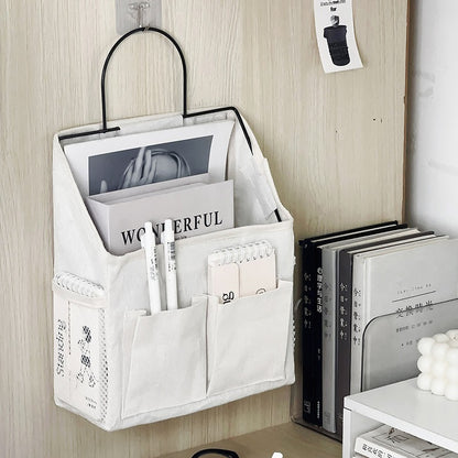 Cross-Border Student Fabric Storage Hanging Bag Wall-Mounted Dormitory Wall Storage Bag Door Hanging Pocket Storage Bag
