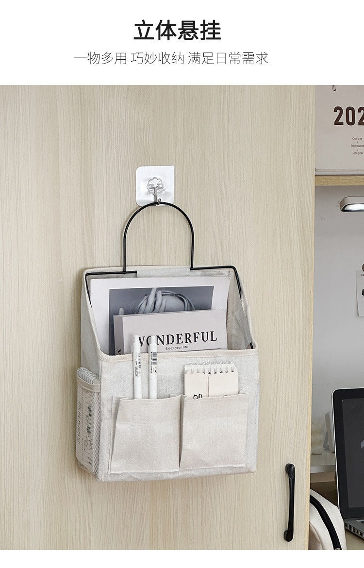 Cross-Border Student Fabric Storage Hanging Bag Wall-Mounted Dormitory Wall Storage Bag Door Hanging Pocket Storage Bag