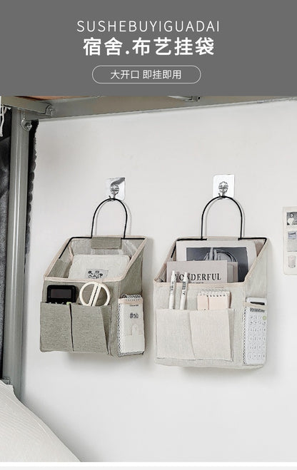 Cross-Border Student Fabric Storage Hanging Bag Wall-Mounted Dormitory Wall Storage Bag Door Hanging Pocket Storage Bag