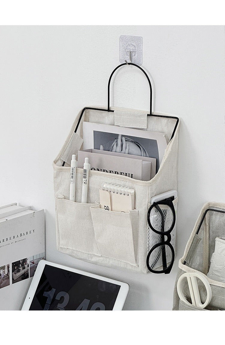 Cross-Border Student Fabric Storage Hanging Bag Wall-Mounted Dormitory Wall Storage Bag Door Hanging Pocket Storage Bag