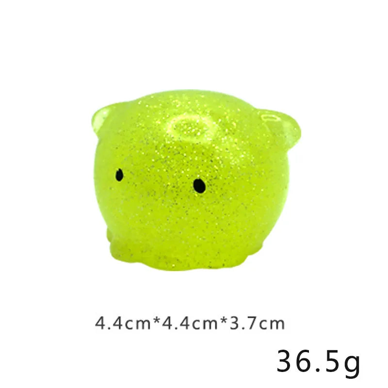 Big Spongy Glitter Mochi Squishy Fidget Sensory Toys Kawaii Animal Stress Ball Powder Fun Soft Antistress Squeeze Children Toys