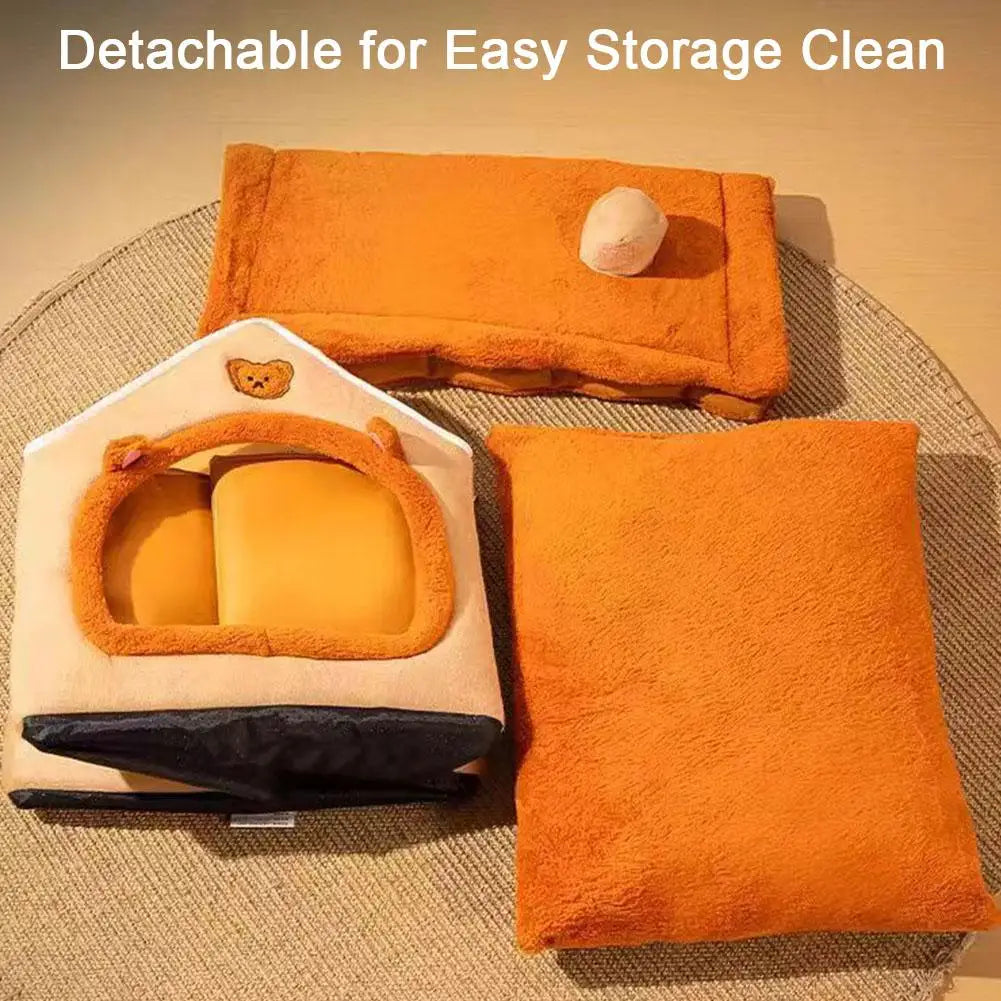 Cats Dog House For Small Medium Dogs Cats Winter Warm Cat Bed Nest Pet Four Seasons Pet Cave Bed Home Supplies 2025