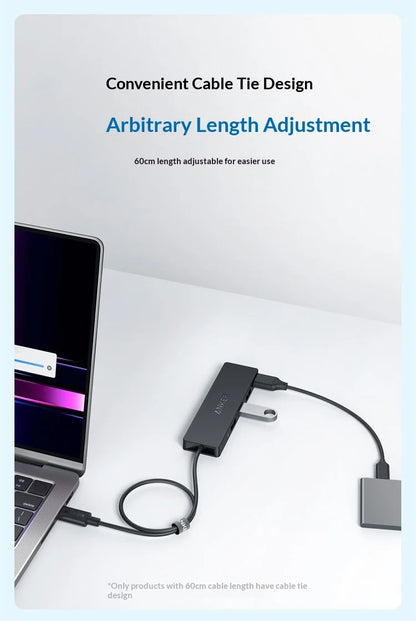 Anker Usb C Hub 4 In 1 Multi Port Adapter 5Gbps High Speed Usb 31 Data Transfer Ultra Slim Portable For Laptop Desktop Pc