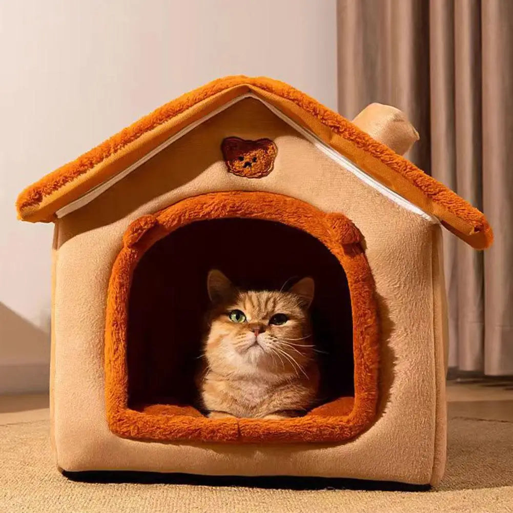 Cats Dog House For Small Medium Dogs Cats Winter Warm Cat Bed Nest Pet Four Seasons Pet Cave Bed Home Supplies 2025