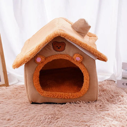 Cats Dog House For Small Medium Dogs Cats Winter Warm Cat Bed Nest Pet Four Seasons Pet Cave Bed Home Supplies 2025