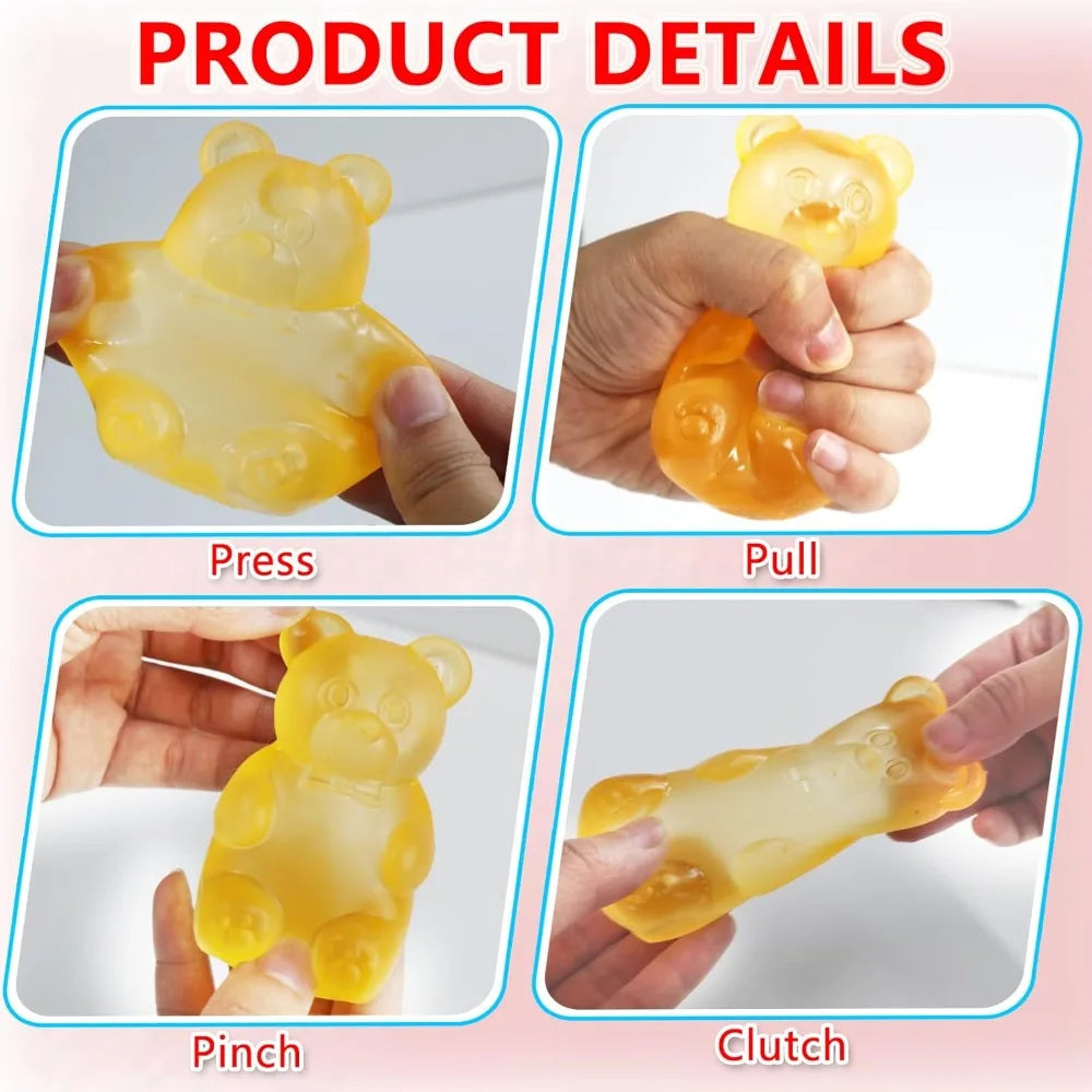 Squishy Mini Cute Bear Maltose Squeeze Toy - Stress Relief Fidget Sensory Toys, Soft Slow-Rebound Squishies for Kids and Adults