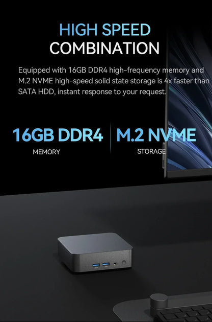 MINI PC Intel N150 Windows 11 Pro Portable Gaming PC 16GB 32GB RAM 1TB 2TB SSD Mini PC Computer Office Gamer Wifi6 BT5.2 Desktop