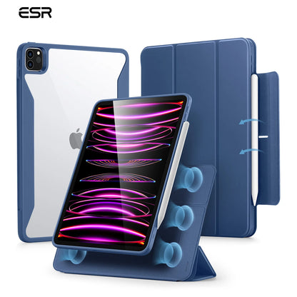 ESR for iPad Air 13/11 Case (2026/2025/2024) with Pencil Holder Removable Magnetic Back Cover for Pro 11/13&Pro 12.9/11&Air5/4