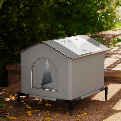 Stray Cat Houses with Mat Waterproof Summer Cool Shelter Foldable Pet Cave Nest Sleeping Beds for Outdoor Cats Small Dog Puppies