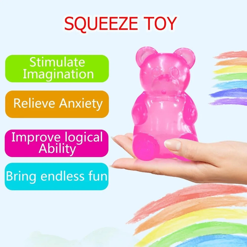 Squishy Mini Cute Bear Maltose Squeeze Toy - Stress Relief Fidget Sensory Toys, Soft Slow-Rebound Squishies for Kids and Adults