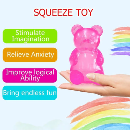 Squishy Mini Cute Bear Maltose Squeeze Toy - Stress Relief Fidget Sensory Toys, Soft Slow-Rebound Squishies for Kids and Adults