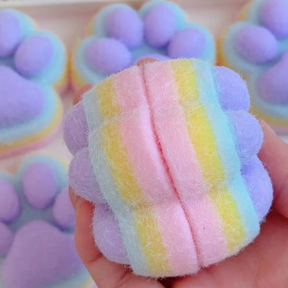 Relieves Stress Anxiety By Squeezing Soft Rainbow Cat Paws Cute Hamster Color Perception Touch Toys Suitable Children And Adults