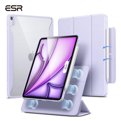 ESR for iPad Air 13/11 Case (2026/2025/2024) with Pencil Holder Removable Magnetic Back Cover for Pro 11/13&Pro 12.9/11&Air5/4