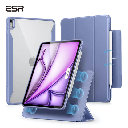 ESR for iPad Air 13/11 Case (2026/2025/2024) with Pencil Holder Removable Magnetic Back Cover for Pro 11/13&Pro 12.9/11&Air5/4