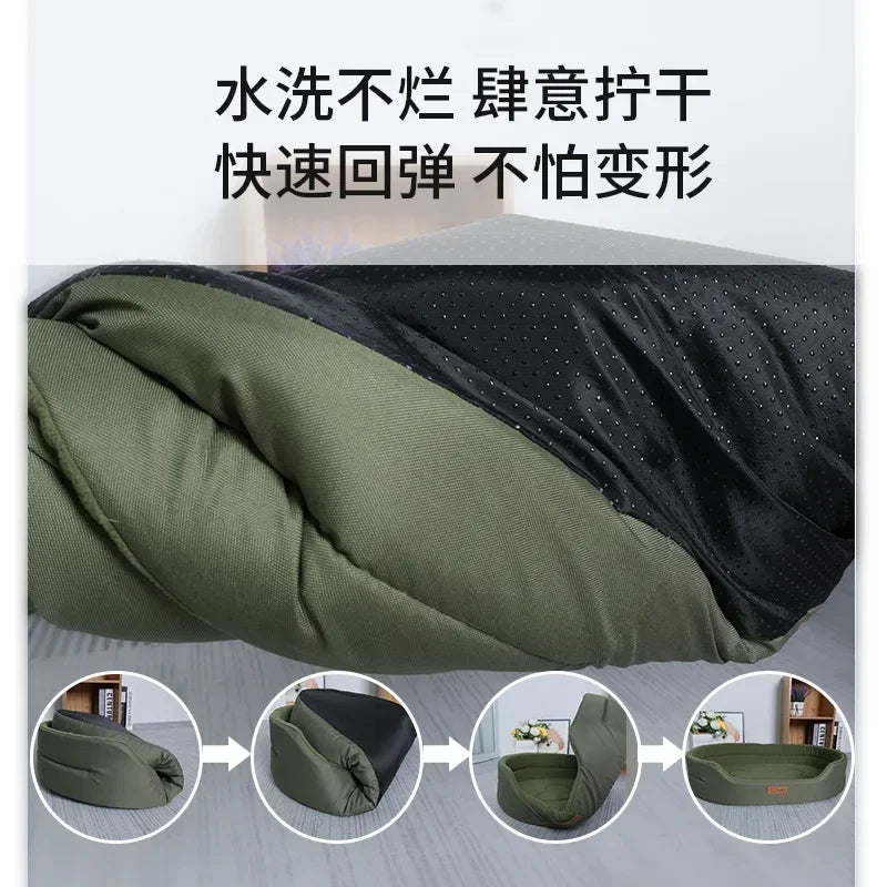 Dog Pet Beds Square Dog Bed For Large Dogs Dog Sofa Beds Waterproof Customized Pet Bed Inner Pad Washable Puppy Kennel Accessory