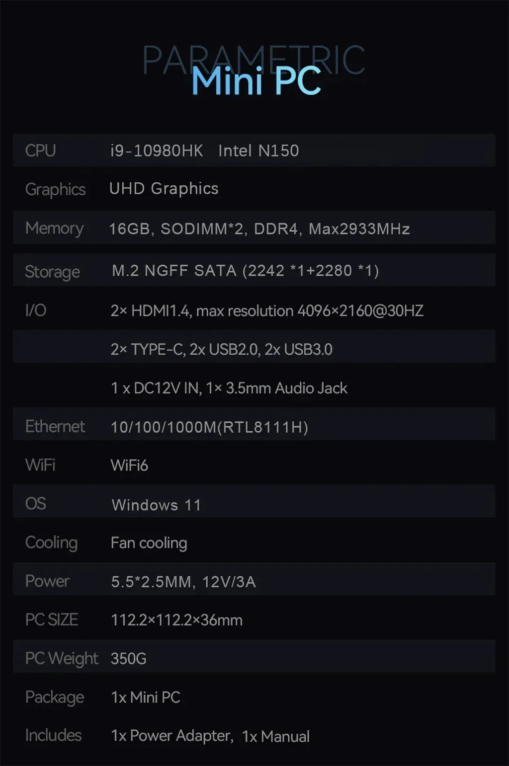 MINI PC Intel N150 Windows 11 Pro Portable Gaming PC 16GB 32GB RAM 1TB 2TB SSD Mini PC Computer Office Gamer Wifi6 BT5.2 Desktop
