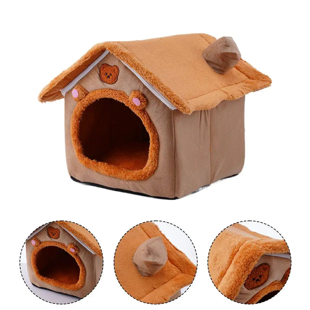 Cats Dog House For Small Medium Dogs Cats Winter Warm Cat Bed Nest Pet Four Seasons Pet Cave Bed Home Supplies 2025