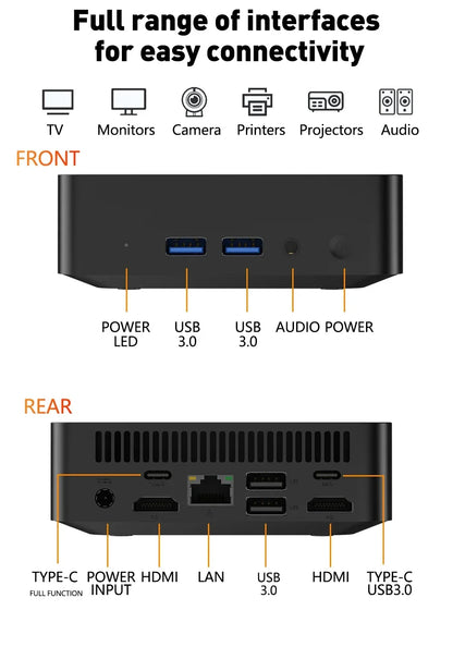 MINI PC Intel N150 Windows 11 Pro Portable Gaming PC 16GB 32GB RAM 1TB 2TB SSD Mini PC Computer Office Gamer Wifi6 BT5.2 Desktop
