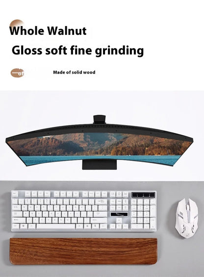 Walnut Wood Keyboard Wrist Rest Palm Pad Mechanical Keyboard Ergonomic Pad 87/98/104/108 Key Suitable For Multiple Sizes Custom