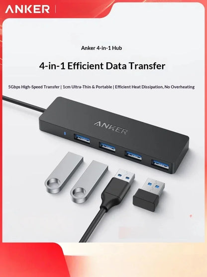 Anker Usb C Hub 4 In 1 Multi Port Adapter 5Gbps High Speed Usb 31 Data Transfer Ultra Slim Portable For Laptop Desktop Pc