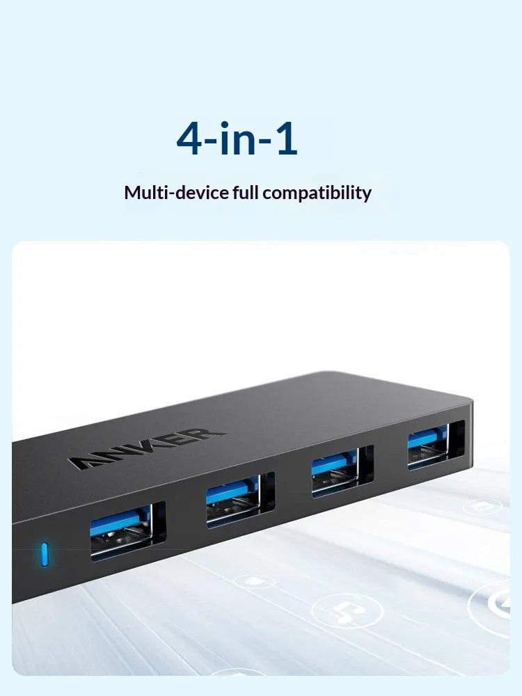 Anker Usb C Hub 4 In 1 Multi Port Adapter 5Gbps High Speed Usb 31 Data Transfer Ultra Slim Portable For Laptop Desktop Pc