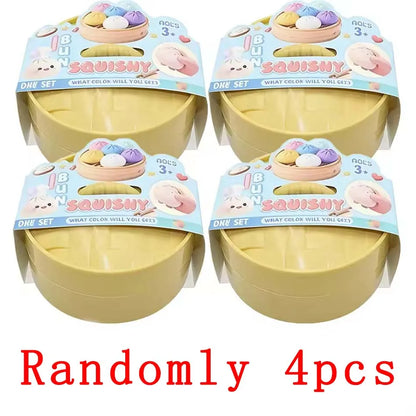 2026 Hot Colorful Dumpling Squishes Stress Balls Fidget Sensory Toys Simulation Food Squishies Bun with Steamer Squeeze Gifts