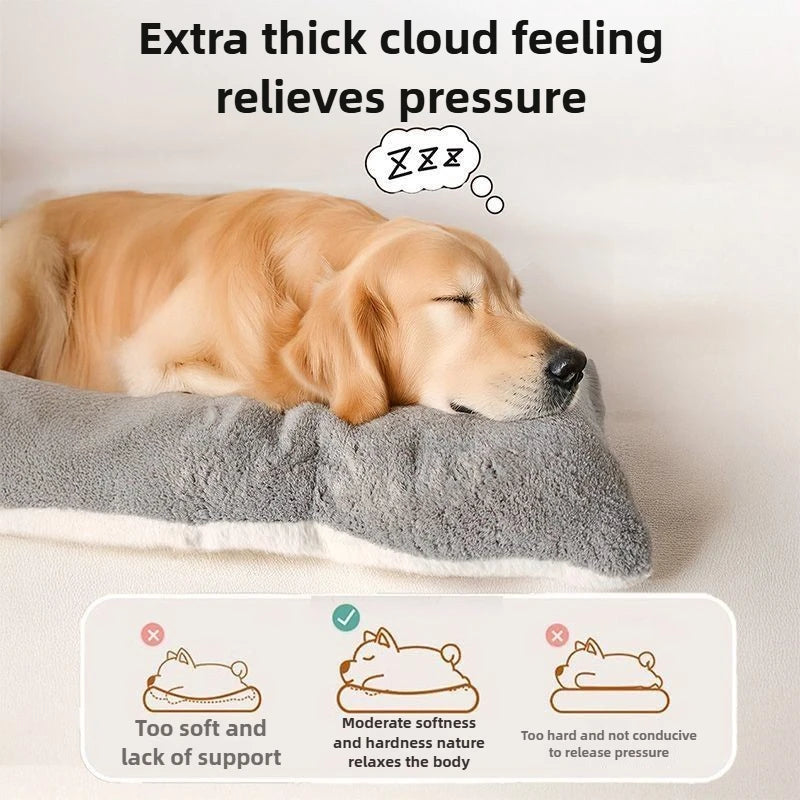 Dog Bed Mat Large Size Sleeping Pad for Winter Use Keep Warm Double-Sided Use Golden Retriever Stress-Relieving Sleeping Pad