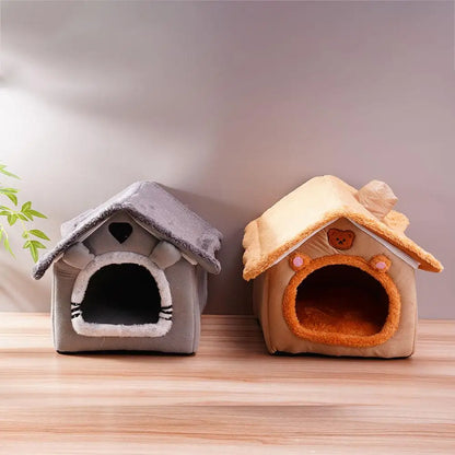 Cats Dog House For Small Medium Dogs Cats Winter Warm Cat Bed Nest Pet Four Seasons Pet Cave Bed Home Supplies 2025