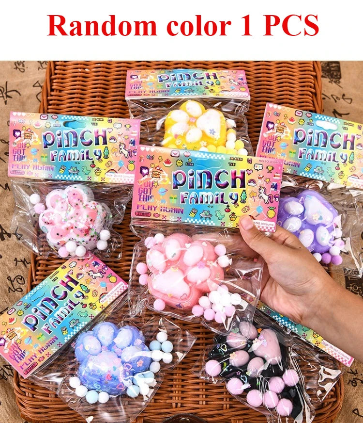 Relieves Stress Anxiety By Squeezing Soft Rainbow Cat Paws Cute Hamster Color Perception Touch Toys Suitable Children And Adults