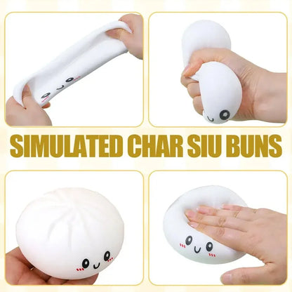 2026 Hot Colorful Dumpling Squishes Stress Balls Fidget Sensory Toys Simulation Food Squishies Bun with Steamer Squeeze Gifts