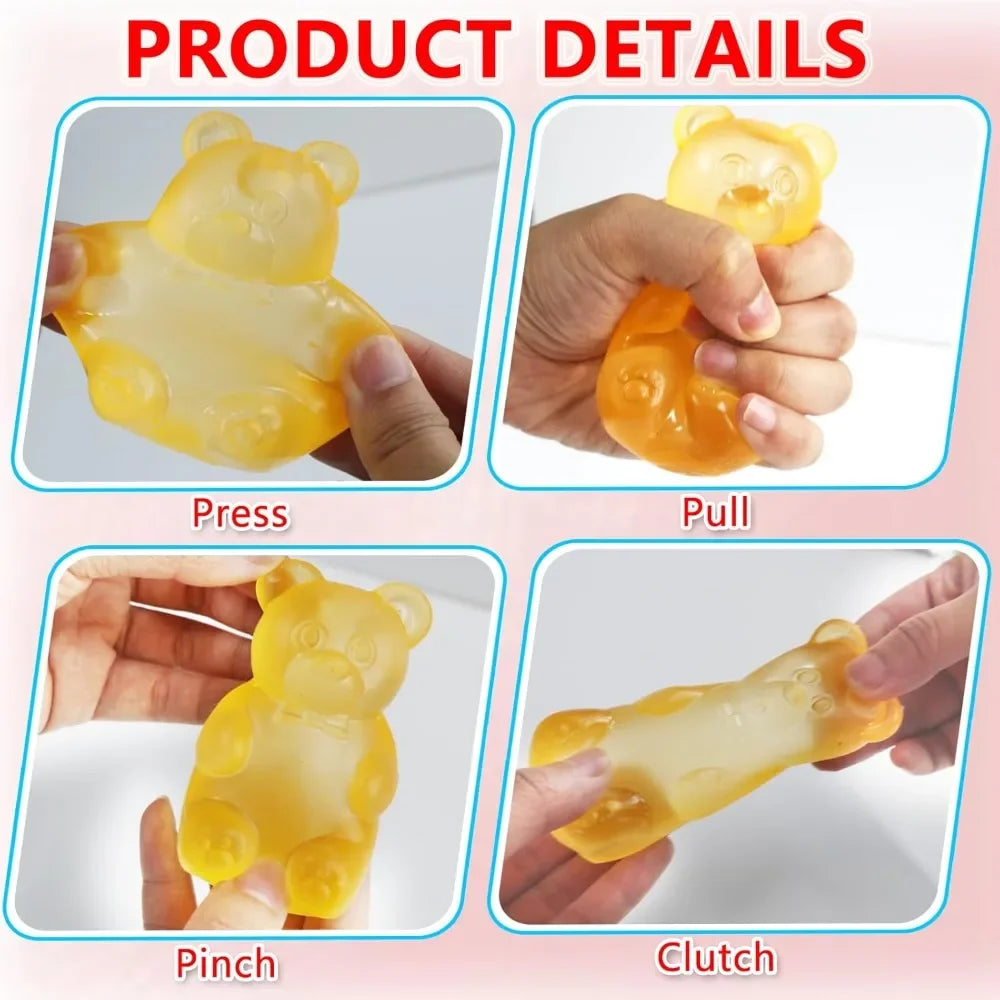Squishy Mini Cute Bear Maltose Squeeze Toy - Stress Relief Fidget Sensory Toys, Soft Slow-Rebound Squishies for Adults gifts