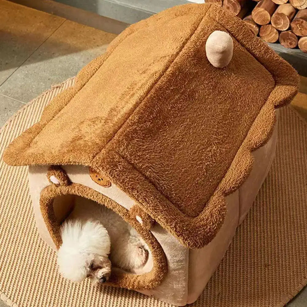 Cats Dog House For Small Medium Dogs Cats Winter Warm Cat Bed Nest Pet Four Seasons Pet Cave Bed Home Supplies 2025