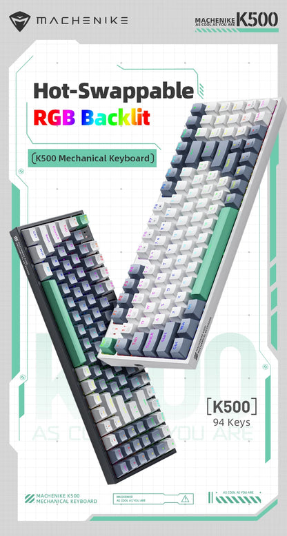 MACHENIKE K500 Mechanical Keyboard Wired Gaming Keyboard K500-B94 Hot Swappable 94 Keys 90% Layout RGB BackLight for PC Laptop