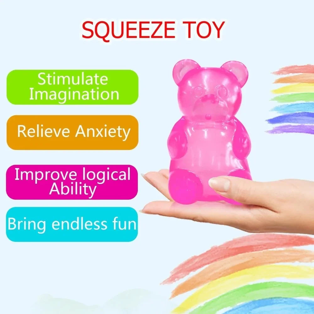 Squishy Mini Cute Bear Maltose Squeeze Toy - Stress Relief Fidget Sensory Toys, Soft Slow-Rebound Squishies for Adults gifts