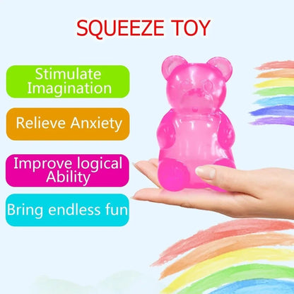 Squishy Mini Cute Bear Maltose Squeeze Toy - Stress Relief Fidget Sensory Toys, Soft Slow-Rebound Squishies for Adults gifts