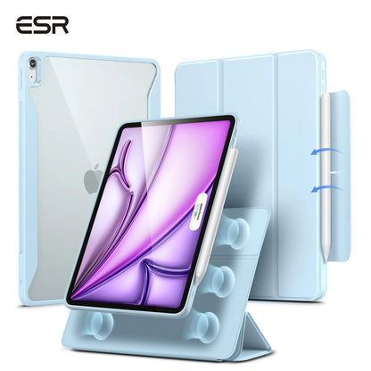 ESR for iPad Air 13/11 Case (2026/2025/2024) with Pencil Holder Removable Magnetic Back Cover for Pro 11/13&Pro 12.9/11&Air5/4