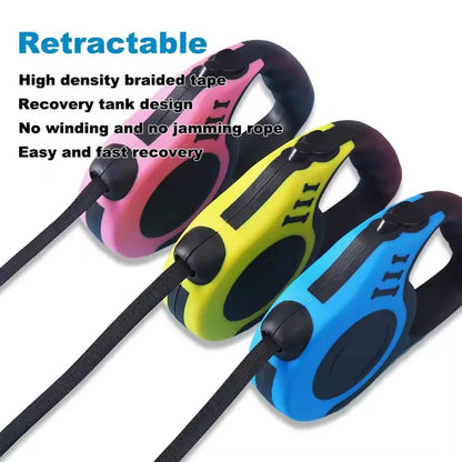 Retractable Dog Leash Outdoor Pet Leash Nylon Braided Rope for Small Medium Dogs Pet Supplies Hiking Walking Traction Rope