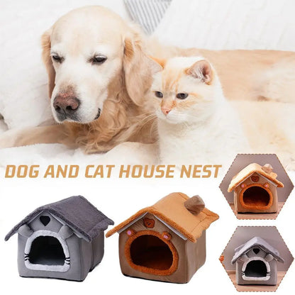 Cats Dog House For Small Medium Dogs Cats Winter Warm Cat Bed Nest Pet Four Seasons Pet Cave Bed Home Supplies 2025
