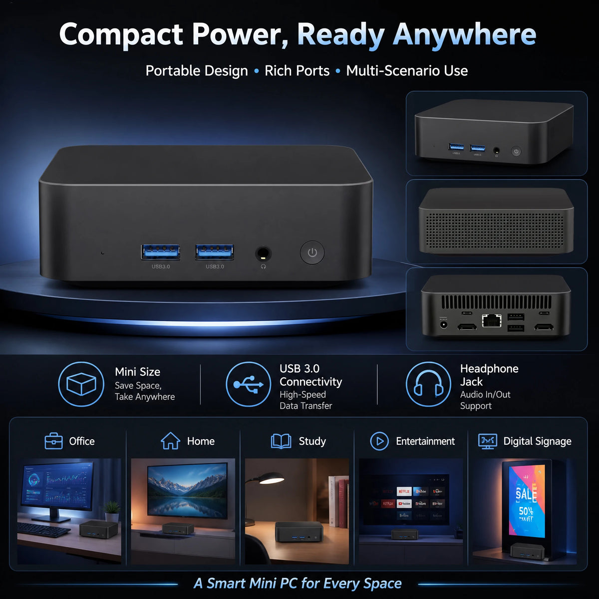 MINI PC Intel N150 Windows 11 Pro Portable Gaming PC 16GB 32GB RAM 1TB 2TB SSD Mini PC Computer Office Gamer Wifi6 BT5.2 Desktop