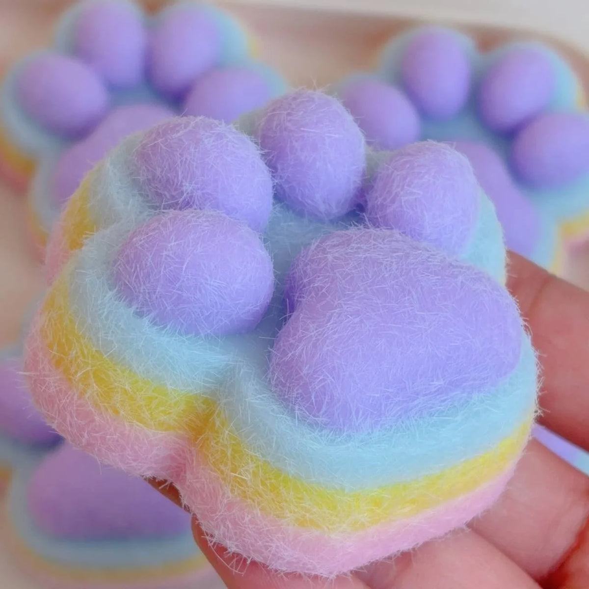 Relieves Stress Anxiety By Squeezing Soft Rainbow Cat Paws Cute Hamster Color Perception Touch Toys Suitable Children And Adults