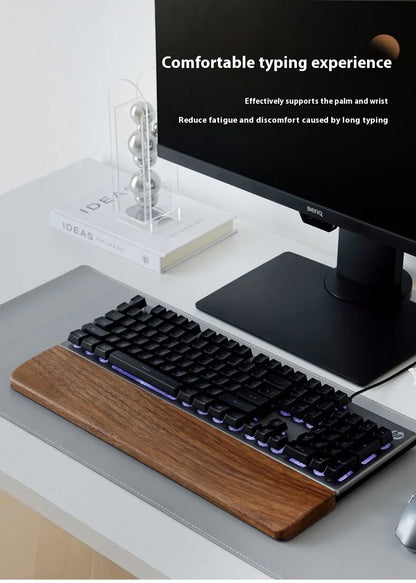Walnut Wood Keyboard Wrist Rest Palm Pad Mechanical Keyboard Ergonomic Pad 87/98/104/108 Key Suitable For Multiple Sizes Custom