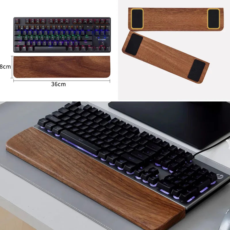 Walnut Wood Keyboard Wrist Rest Palm Pad Mechanical Keyboard Ergonomic Pad 87/98/104/108 Key Suitable For Multiple Sizes Custom
