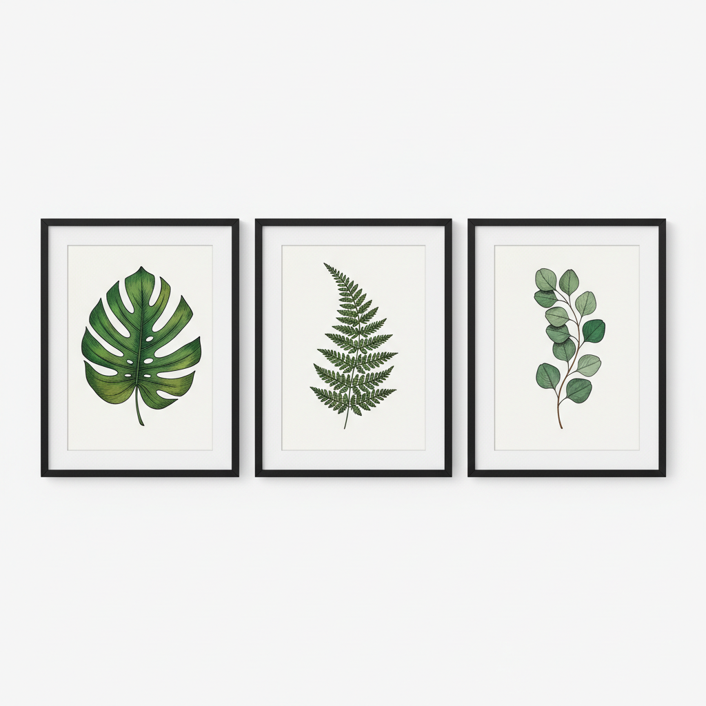 Framed Botanical Print Set